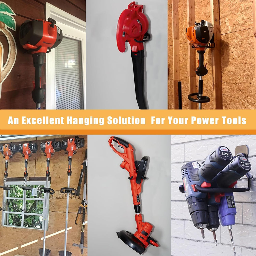 Garden Power Tool Hanger, Garage Wall Hooks, Weedeater Rack, String Trimmer Hanger, Utility Hooks for Garage Tool