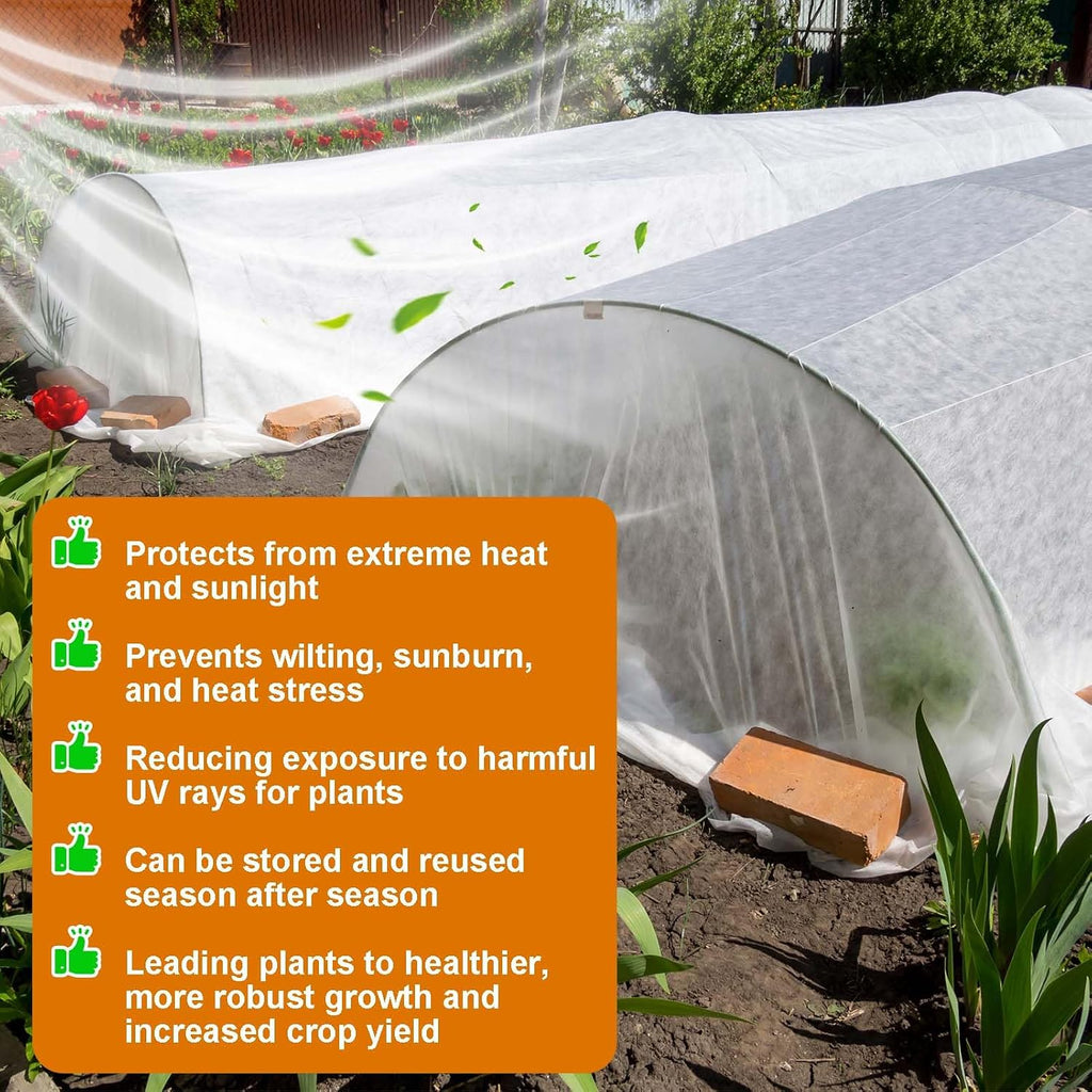 Plant Sun Protection Cloth, 10 x 36 Ft Non-Woven Garden Shade Cloth Cover White Refraction Sunshade Fabric Blanket