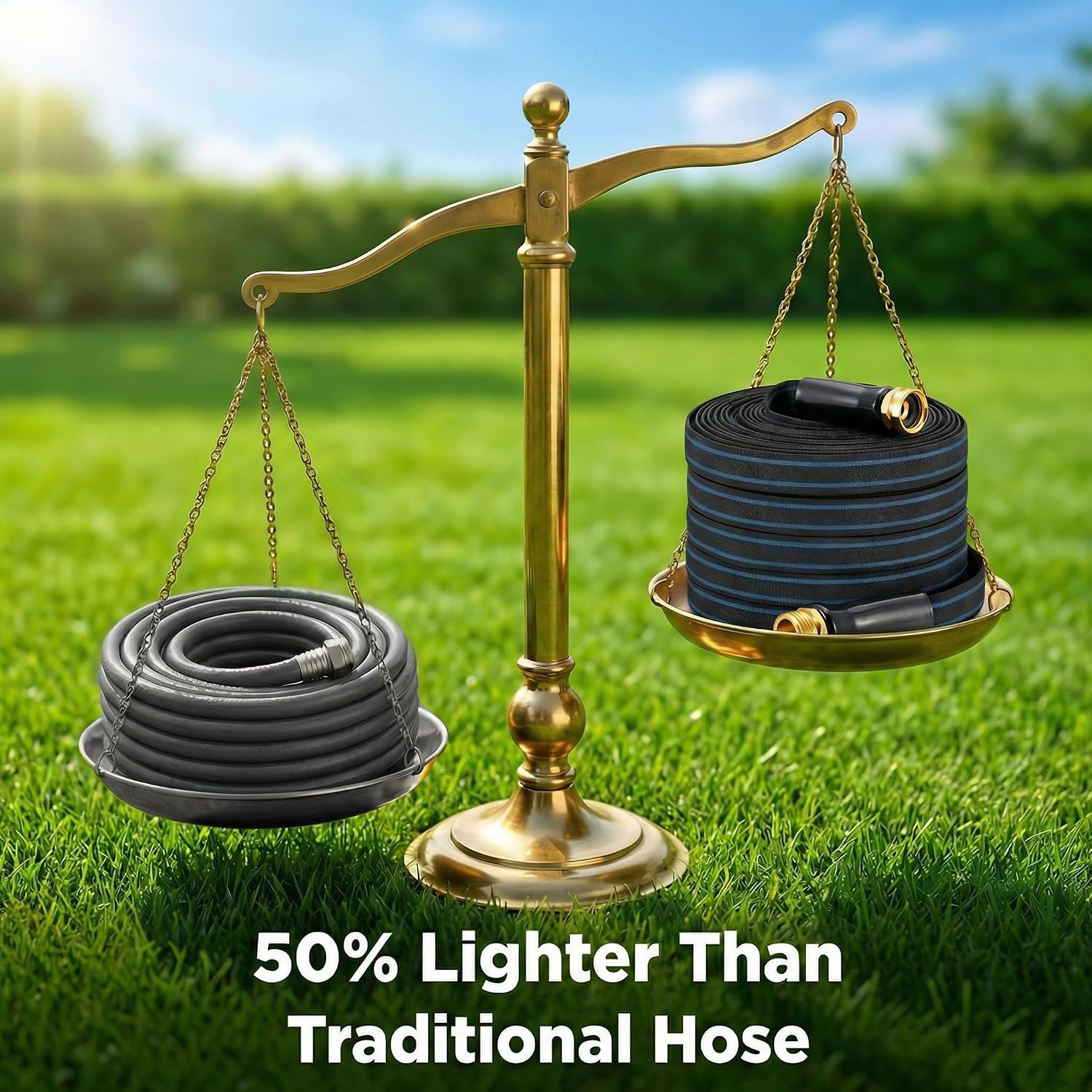 100FT Non-Expanding Garden Hose, Ultra Lightweight Water Hose, Kink-Free, Burst-Resistant, Durable & Flexible Hose