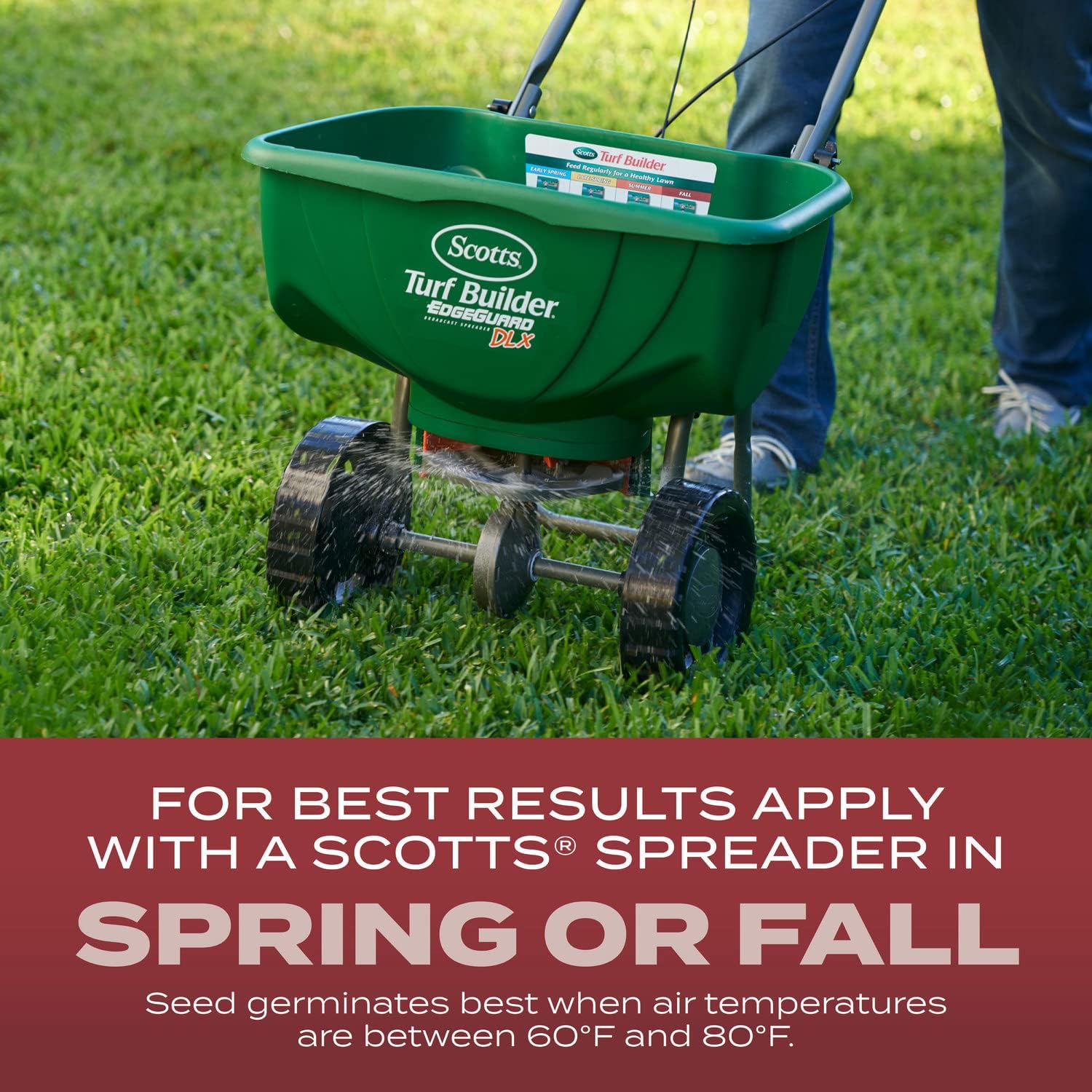 Scotts Turf Builder Grass Seed Sunny Mix, 2.4 lbs. | Grass Seed Plus Lawn Fertilizer and Soil Improver, Thrives in