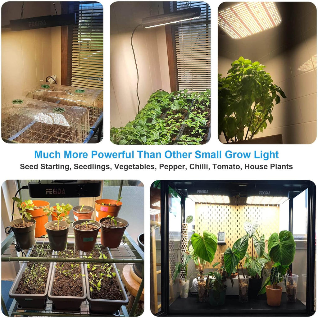 FECiDA 600W Equivalent Grow Light, 65W True Power, 0–100% Dimmable | Full Spectrum LED Grow Lights for Indoor Plants
