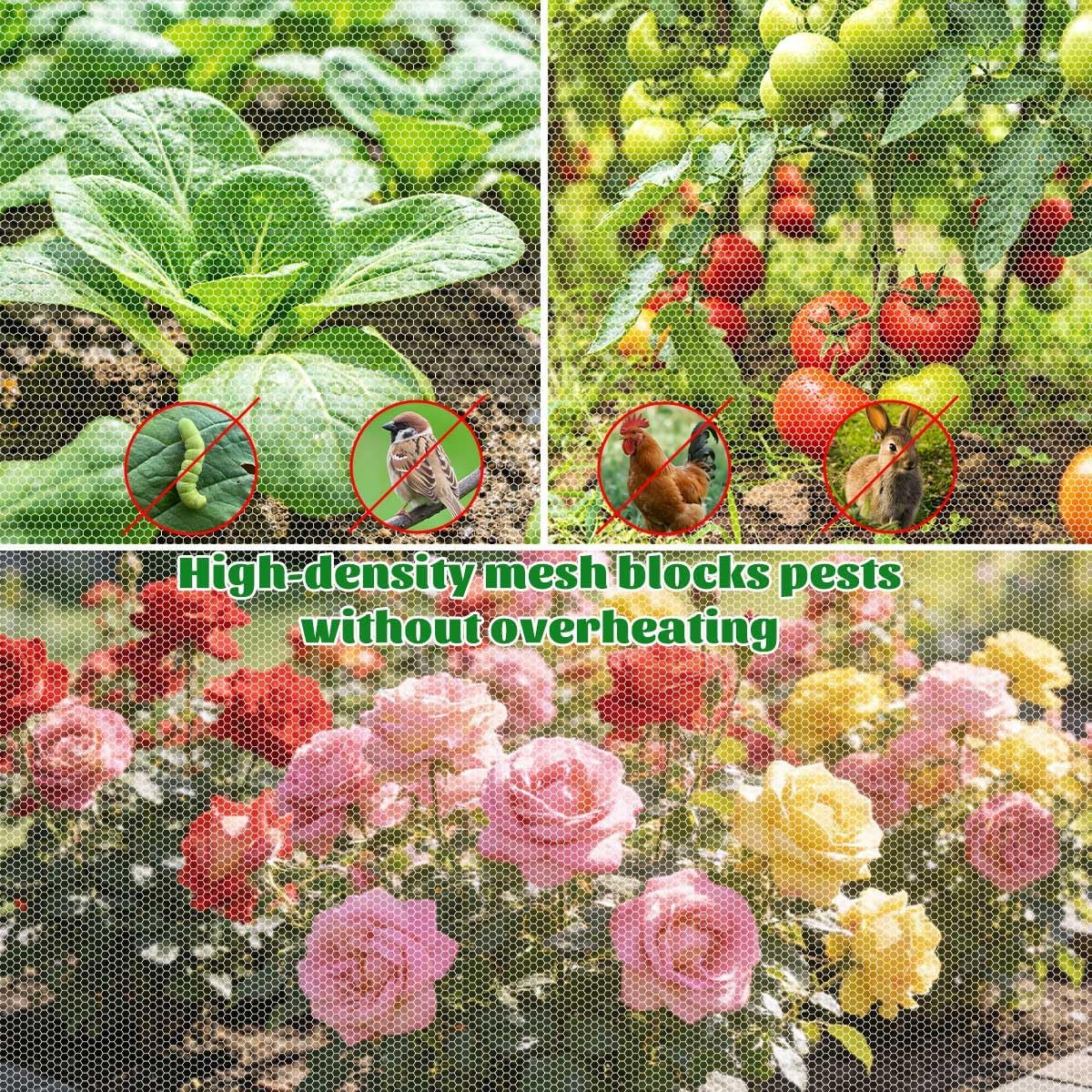 Pop Up Raised Garden Bed Cover, 4 Feet Plant Protection Mesh | Foldable Row Cover Tunnel Net with Stakes for