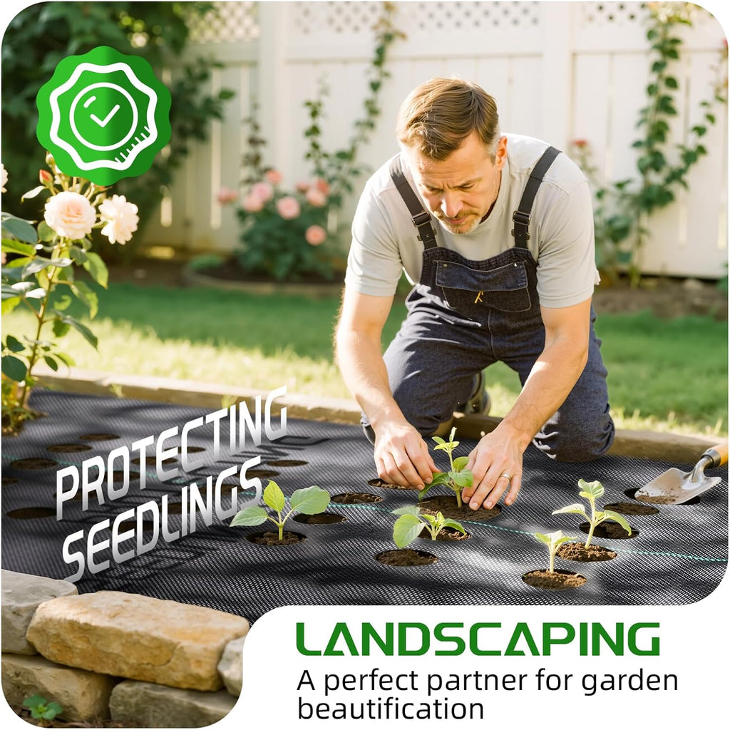 Land Guard 4ft x 300ft Weed Barrier Fabric Heavy Dusty, Ground Cover, Weed Mat, Woven Landscape Fabric for Garden, Lawn
