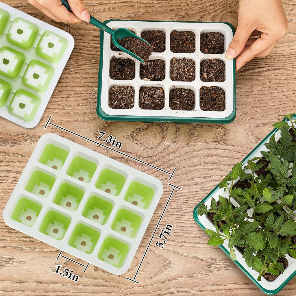 10pcs Reusable Seed Starter Tray, 120 Cells Seed Starter Kit, Silicone Seedling Starter Trays for Starting Plant Seeds