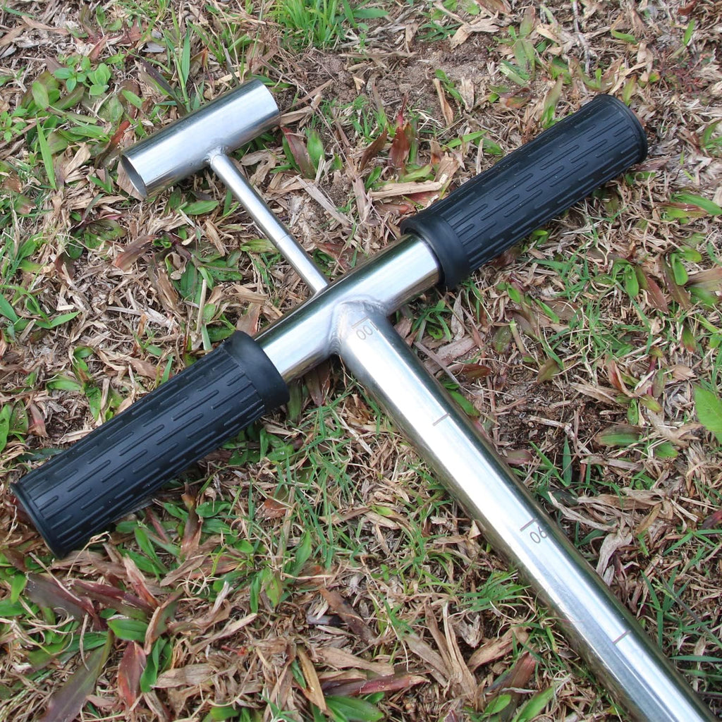 Soil Sample Probe 40” with Ejector and Foot Pedal,Soil Probe Stainless Steel T-Style Handle Soil Test Kit,Soil Probe