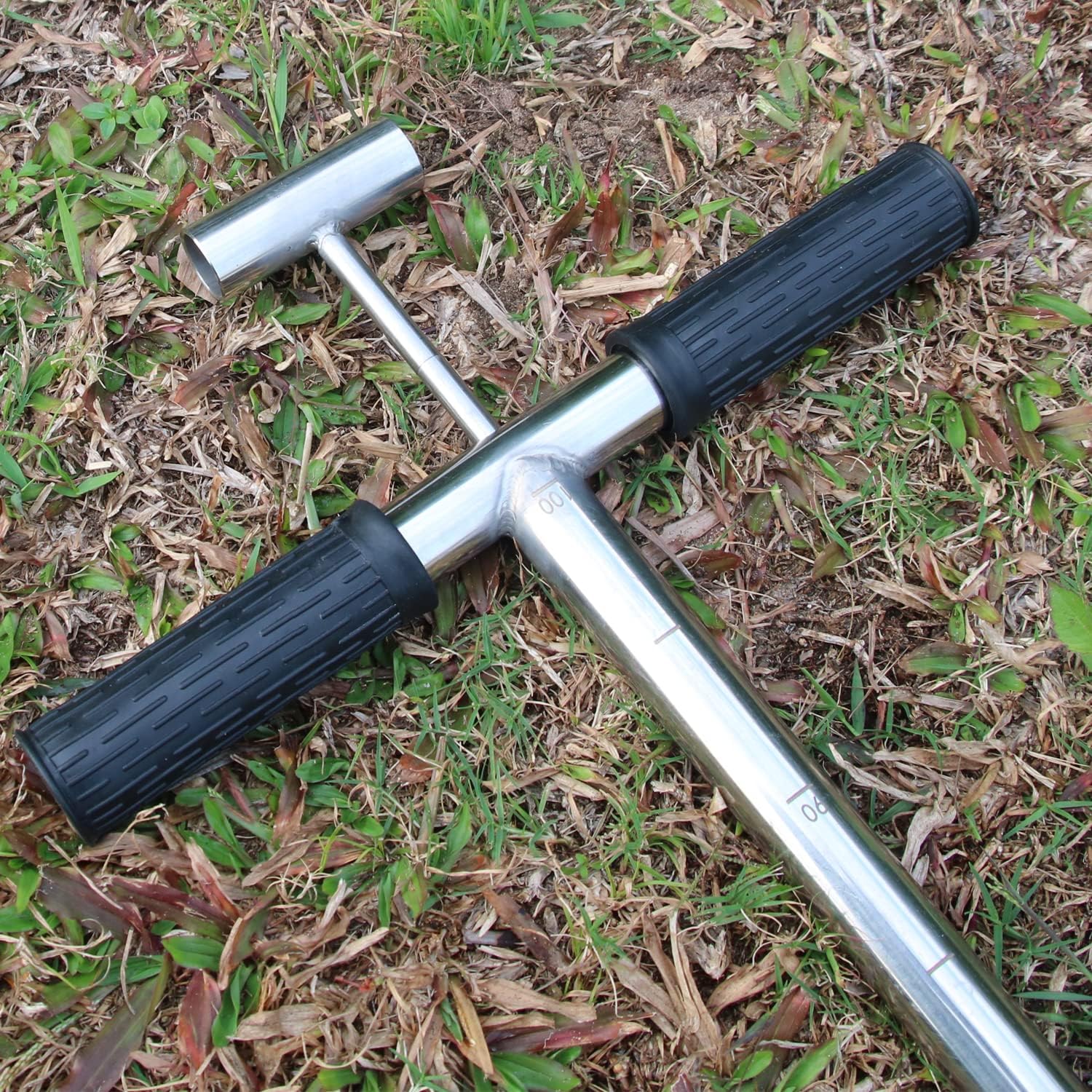 Soil Sample Probe 40” with Ejector and Foot Pedal,Soil Probe Stainless Steel T-Style Handle Soil Test Kit,Soil Probe