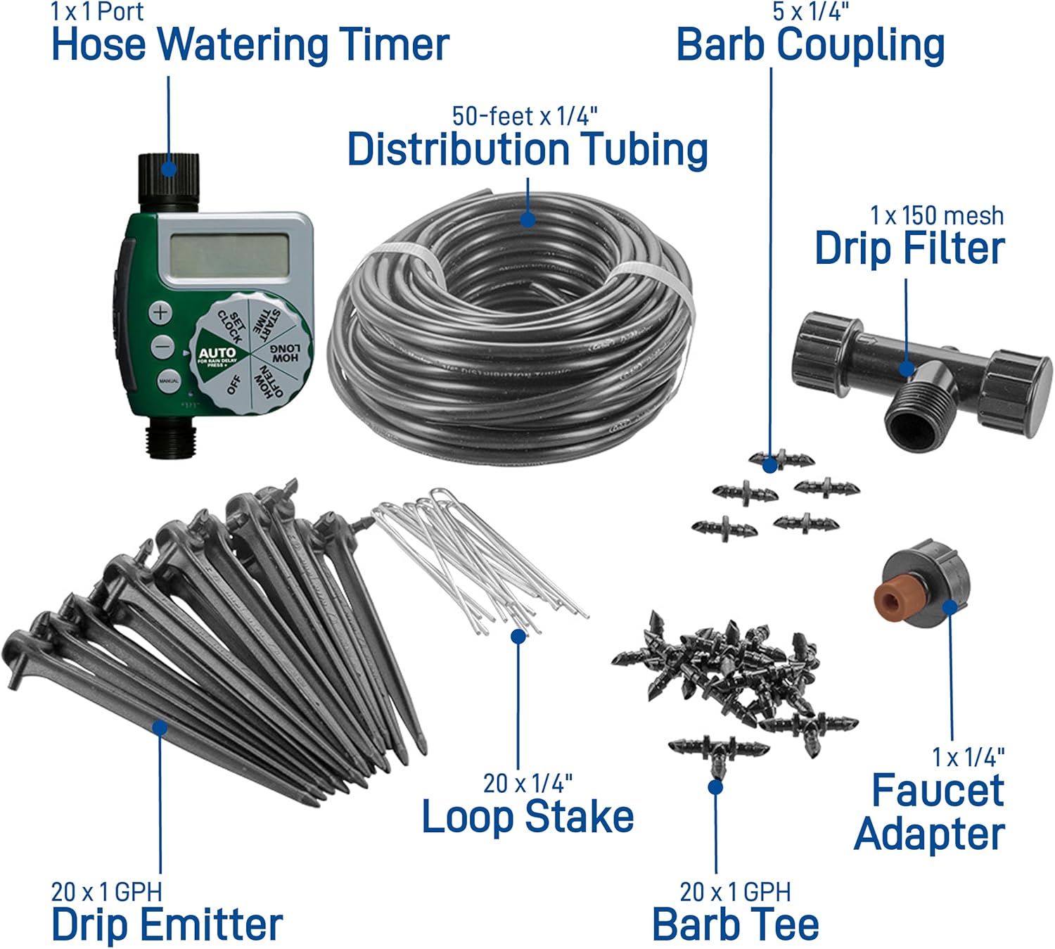 Orbit 91945 Tomato Garden Drip Irrigation Watering Kit w/Automatic Watering Timer