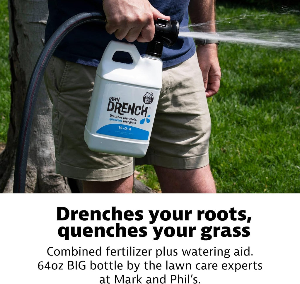 Lawn Drench by Mark and Phil’s, Liquid Lawn Fertilizer, Deep Root Soil Treatment for Lawn Health and Recovery, 15-0-4