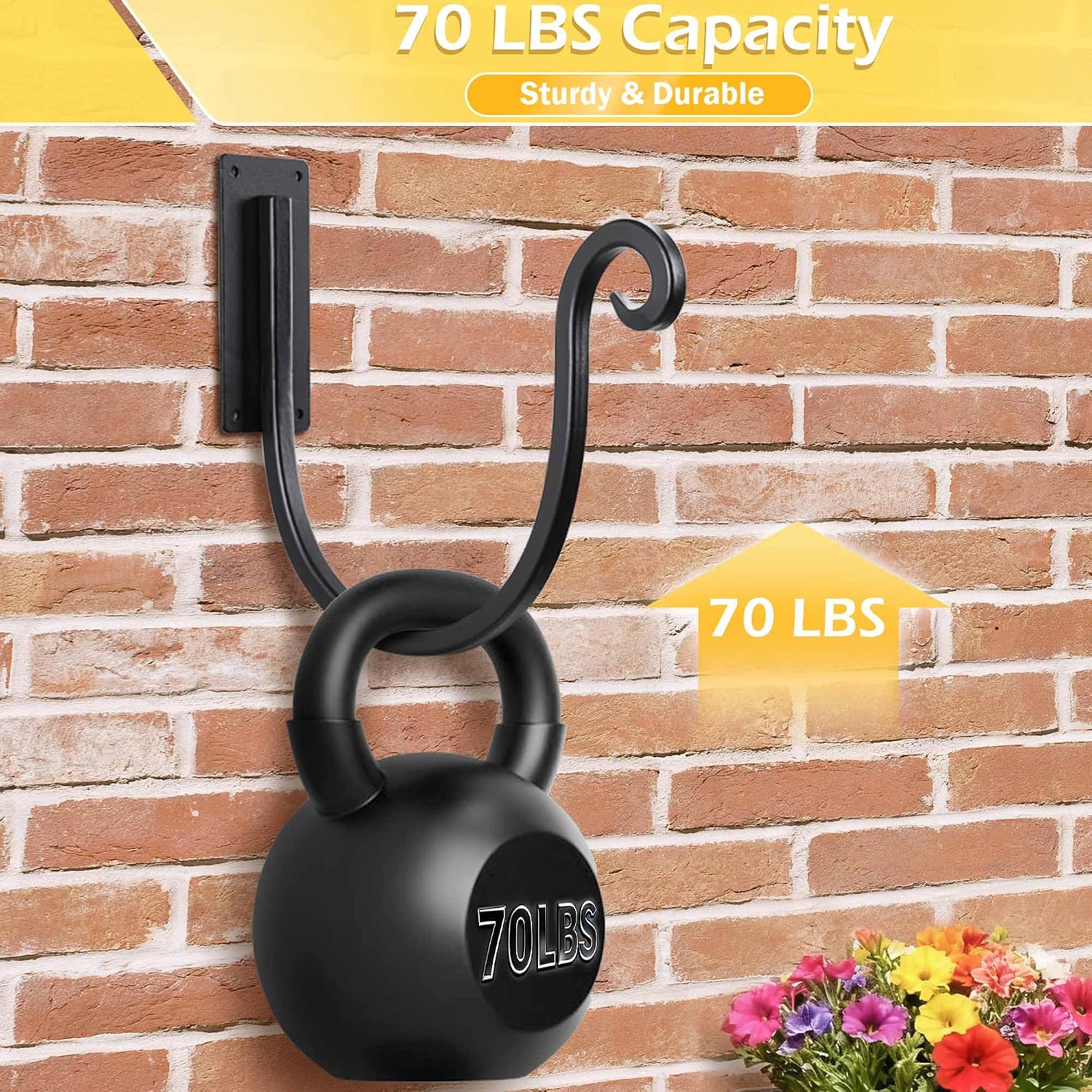 Hose Holders Wall Mount: 2PCs 8-Inch Heavy-Duty Garden Hose Hangers Outdoor | Metal Hand-forged Hose Racks Mount