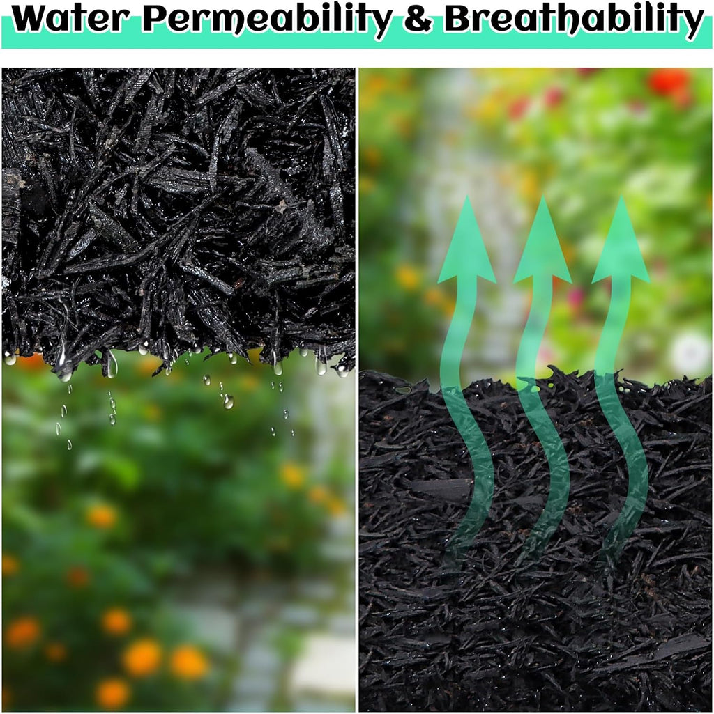 4 Rolls 10FT Rubber Mulch Roll, Black Landscaping Mat for Weed Control | Cuttable Recycled Rubber Border Edging
