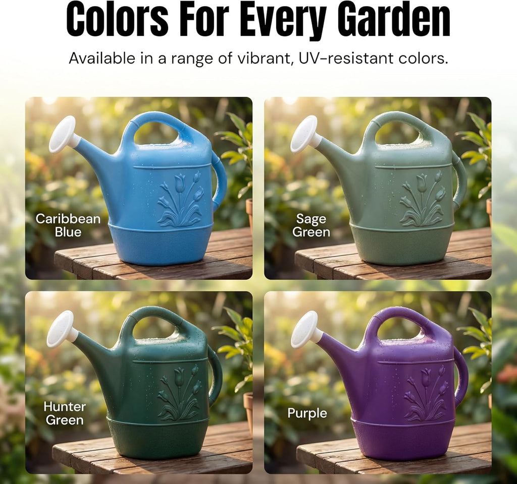 PMU 2 Gallon Watering Can - Garden Watering Can for Indoor & Outdoor Plants - Plastic Water Can with Detachable