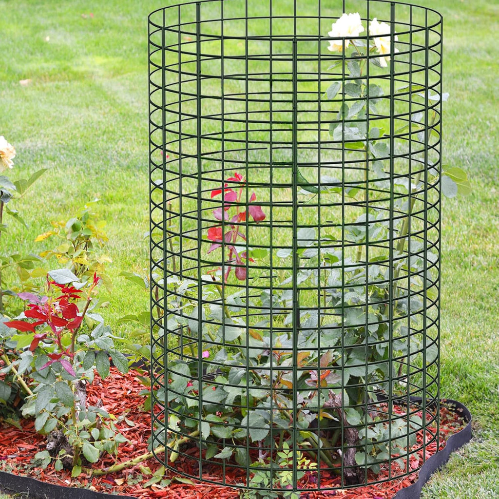 18 Pcs 24'' x 12'' Large Wire Plant Protector from Animals, 6 Pack Metal Plant Cage Chicken Wire Cloche with Ground