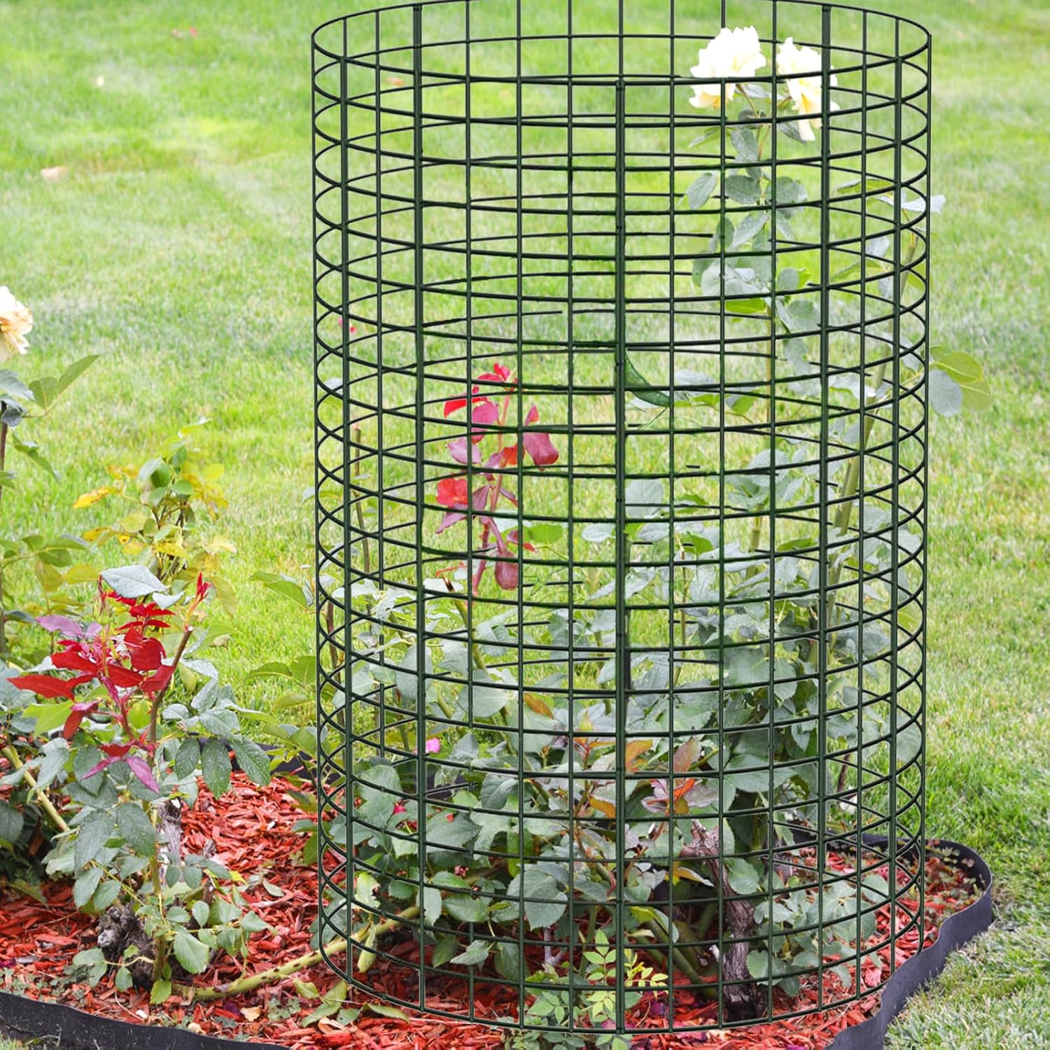 10 Packs Large Wire Plant Protector from Animals - 24'' x 12'' Metal Mesh Plant Cage Covers - Chicken Wire Cloche