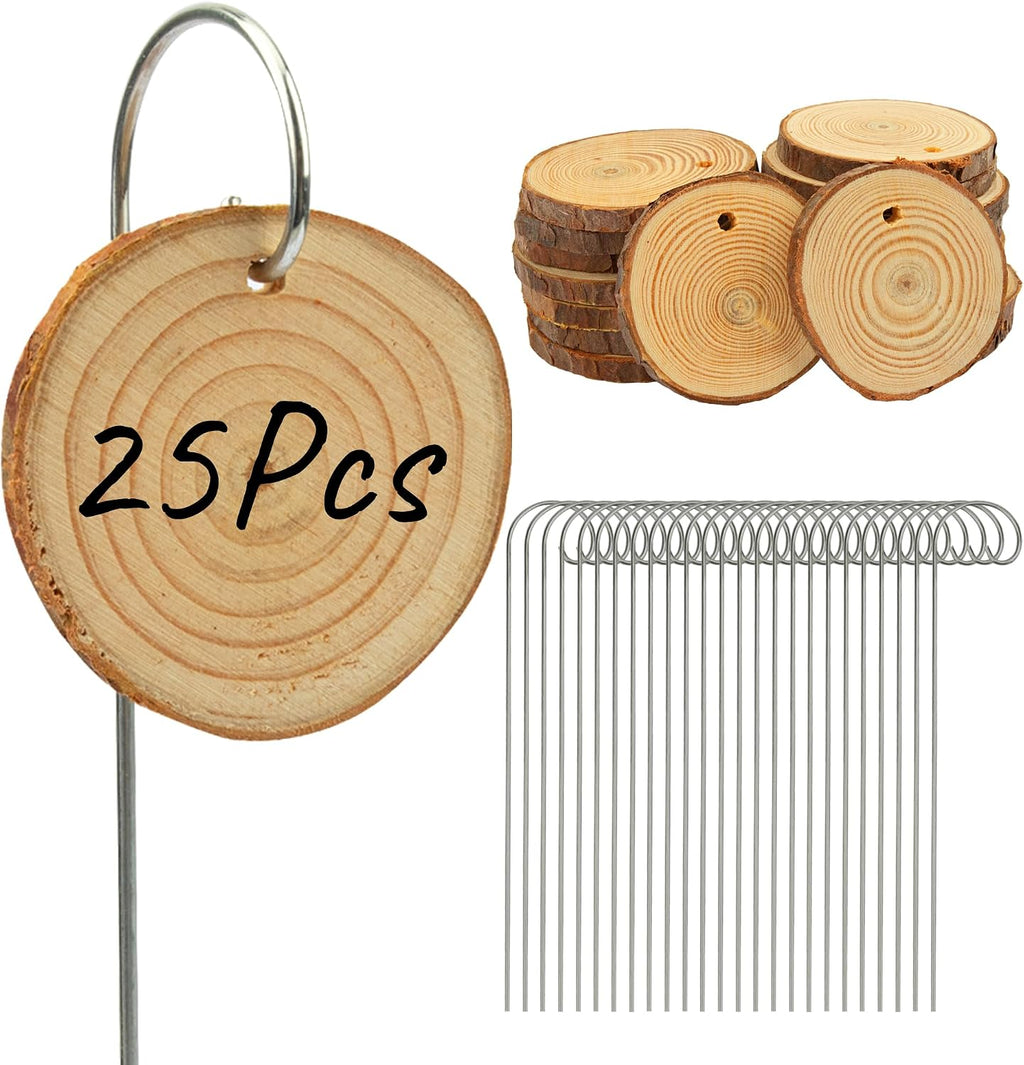 Temlum Wooden Plant Labels for Indoor & Outdoor Plants, 25pcs