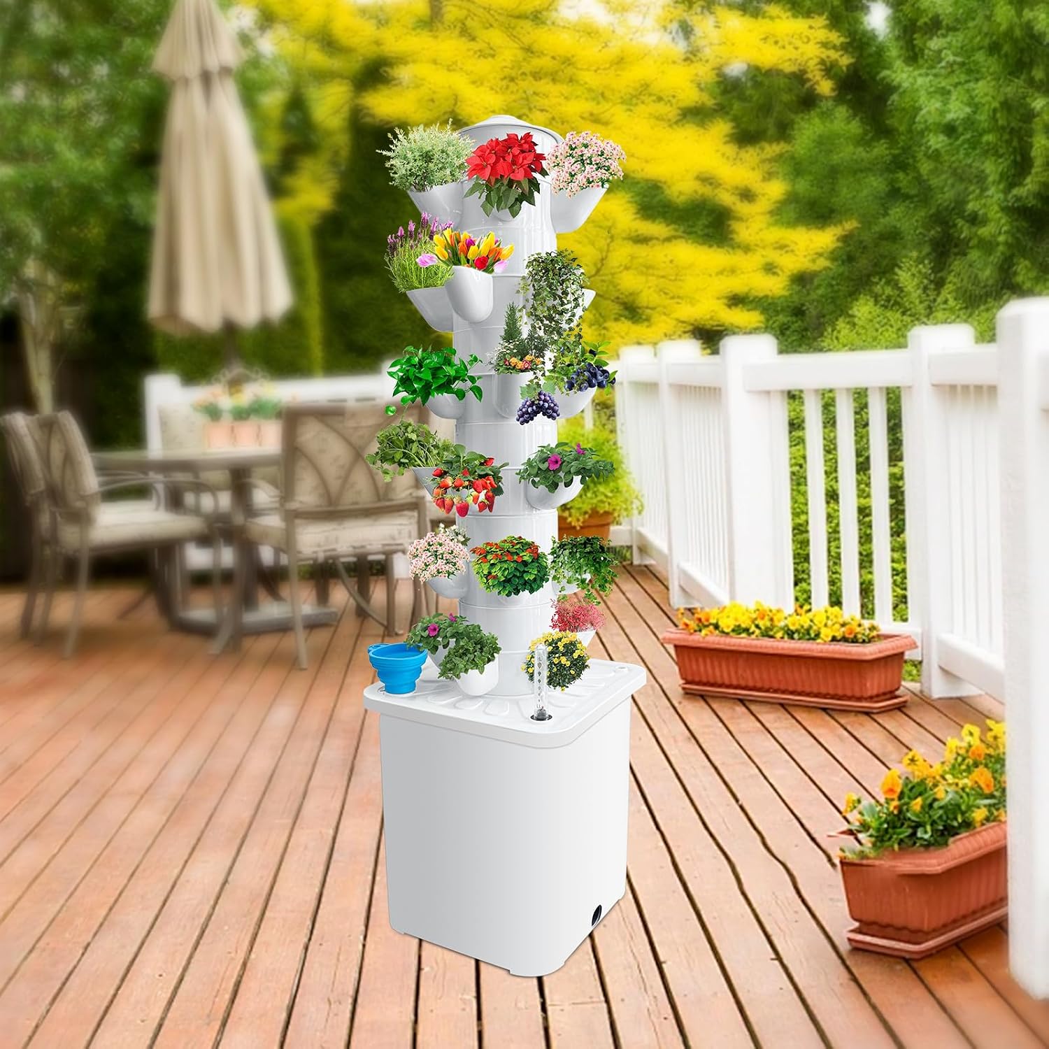 Hydroponics Tower Indoor Growing System 30-Plant Vertical Garden Planter Indoor Smart Garden Kit with Pump and Movable