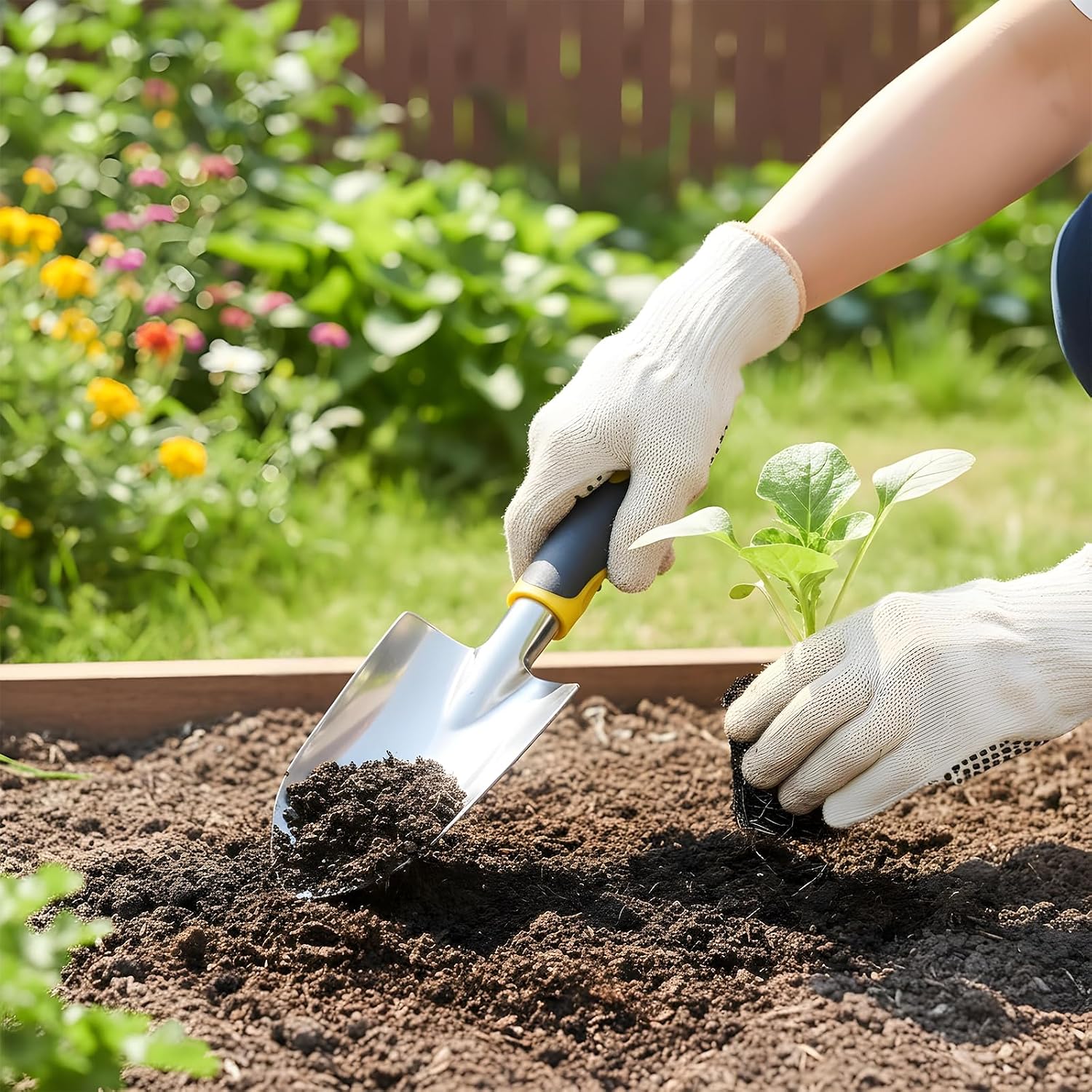 PercyEffie10 Pcs Garden Trowel Bulk, Heavy Duty Shovels Garden Tool, Small Shovel for Digging Metal Hand Trowel Spade