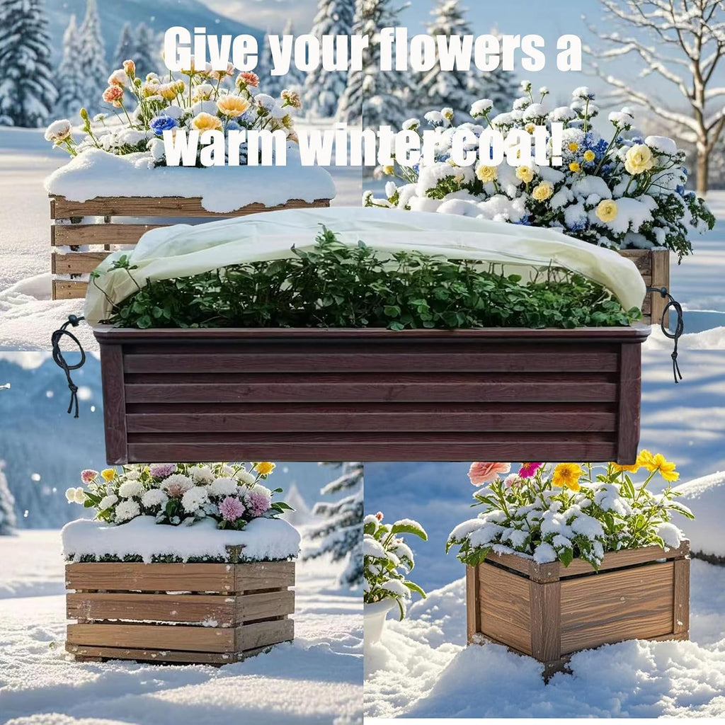 EJW Planter Cover, Plant Covers Freeze Protection,4 Pack 59"*17.7"x15.7" Planter Covers for Winter, Frost Cloths for