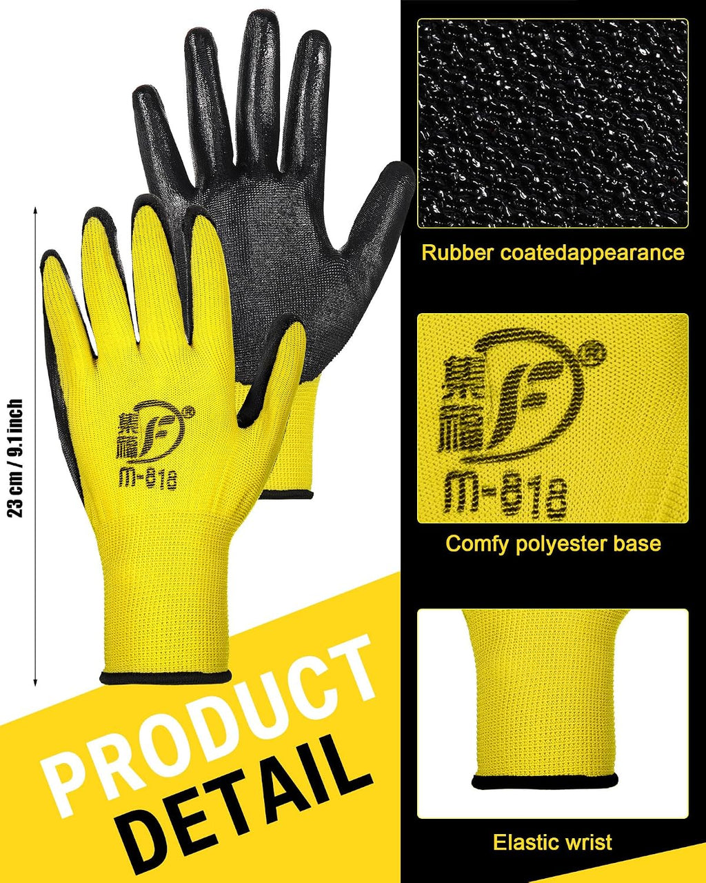 Potchen 72 Pairs Work Gloves Bulk Pack for Men and Women