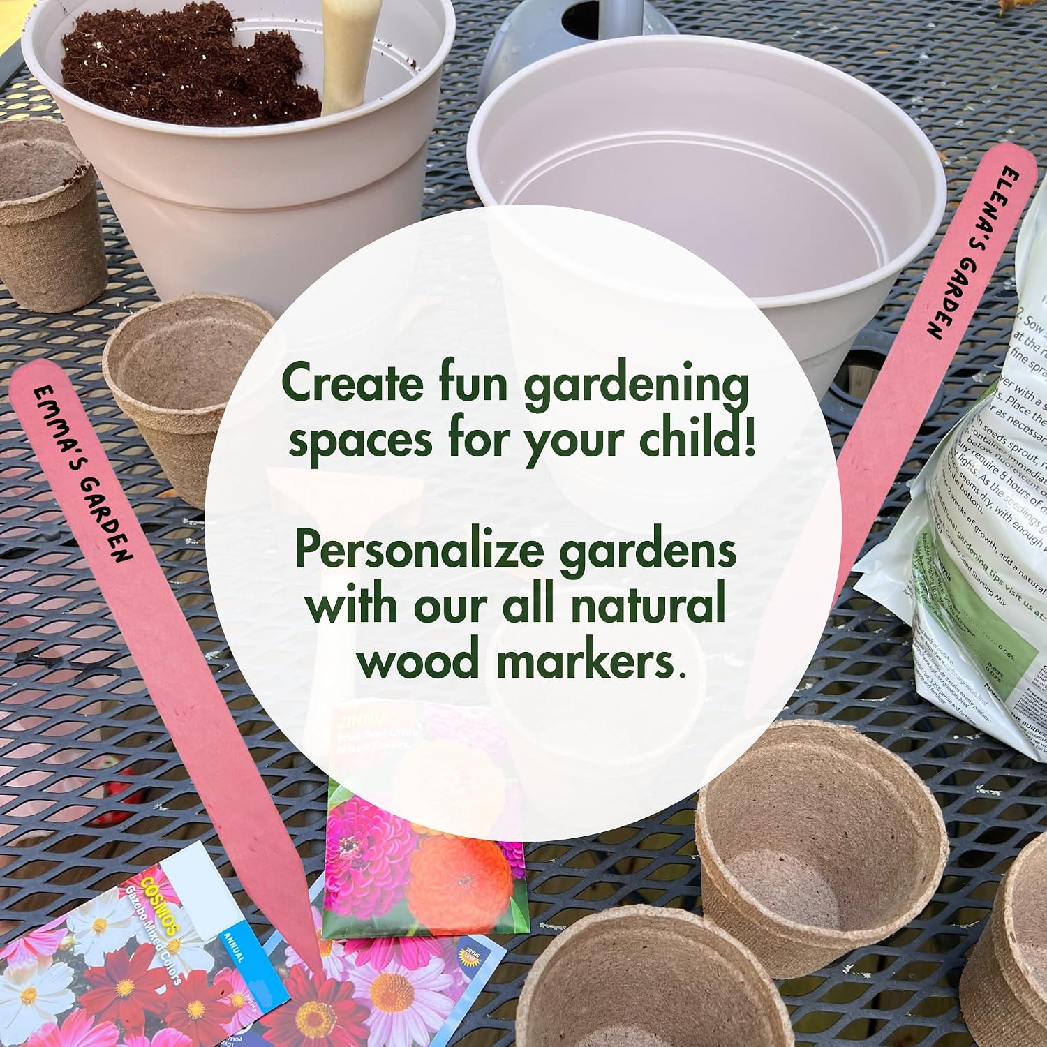 100% Natural Wood Plant Markers - 12 Inches Tall - for Field and Garden Use - Eco-Friendly & Sustainable Plant