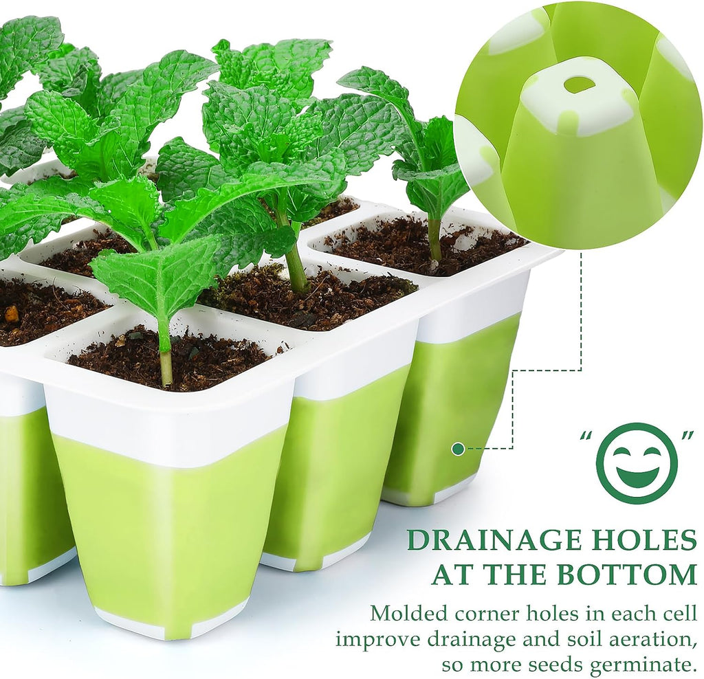 10pcs Reusable Seed Starter Tray, 120 Cells Seed Starter Kit, Silicone Seedling Starter Trays for Starting Plant Seeds