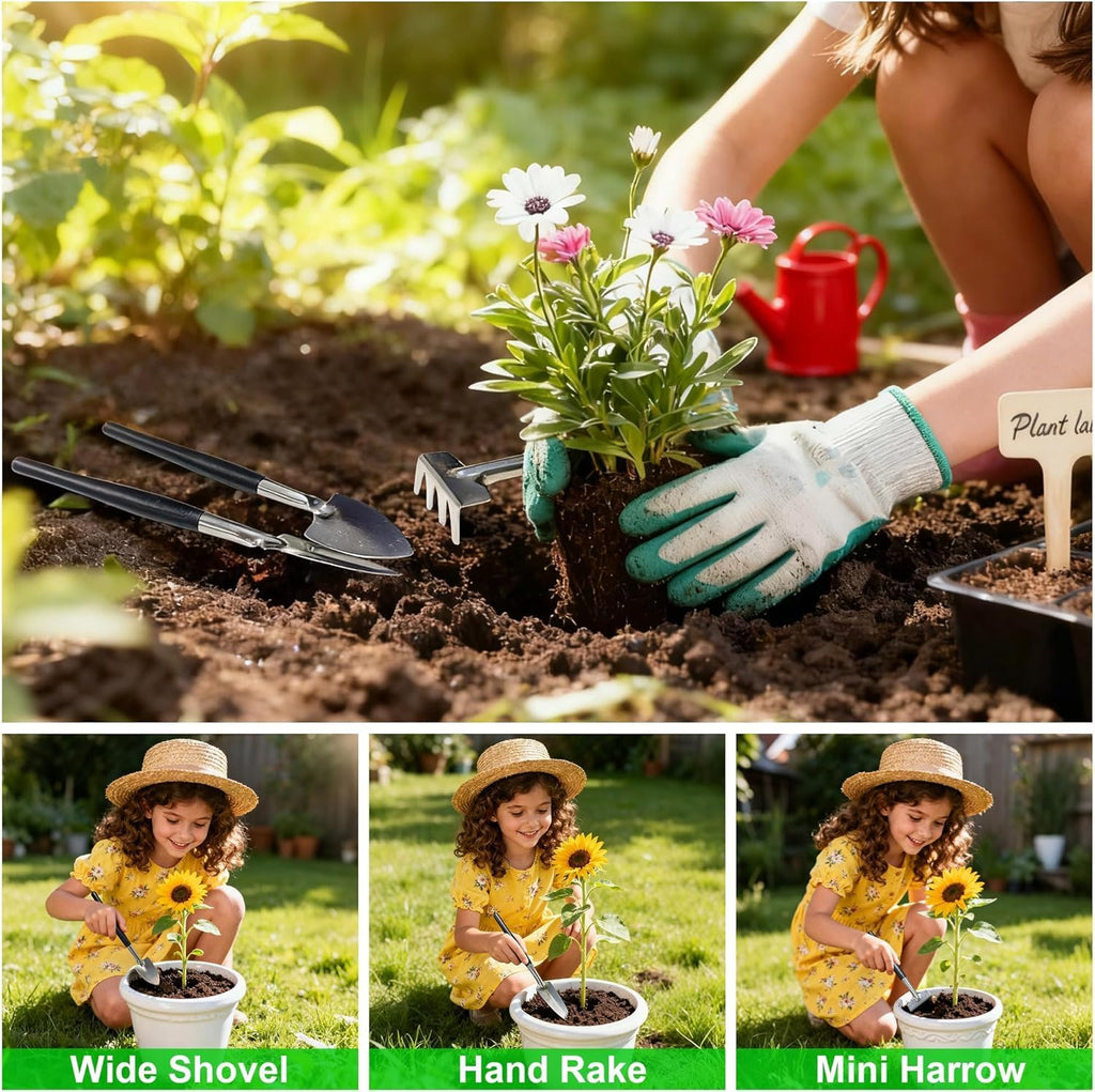 20-Piece Bonsai Tool Kit, Gardening Tools Set with Pruning Shears | Includes Bonsai Wire, Mini Rake, Trowel, Weeder
