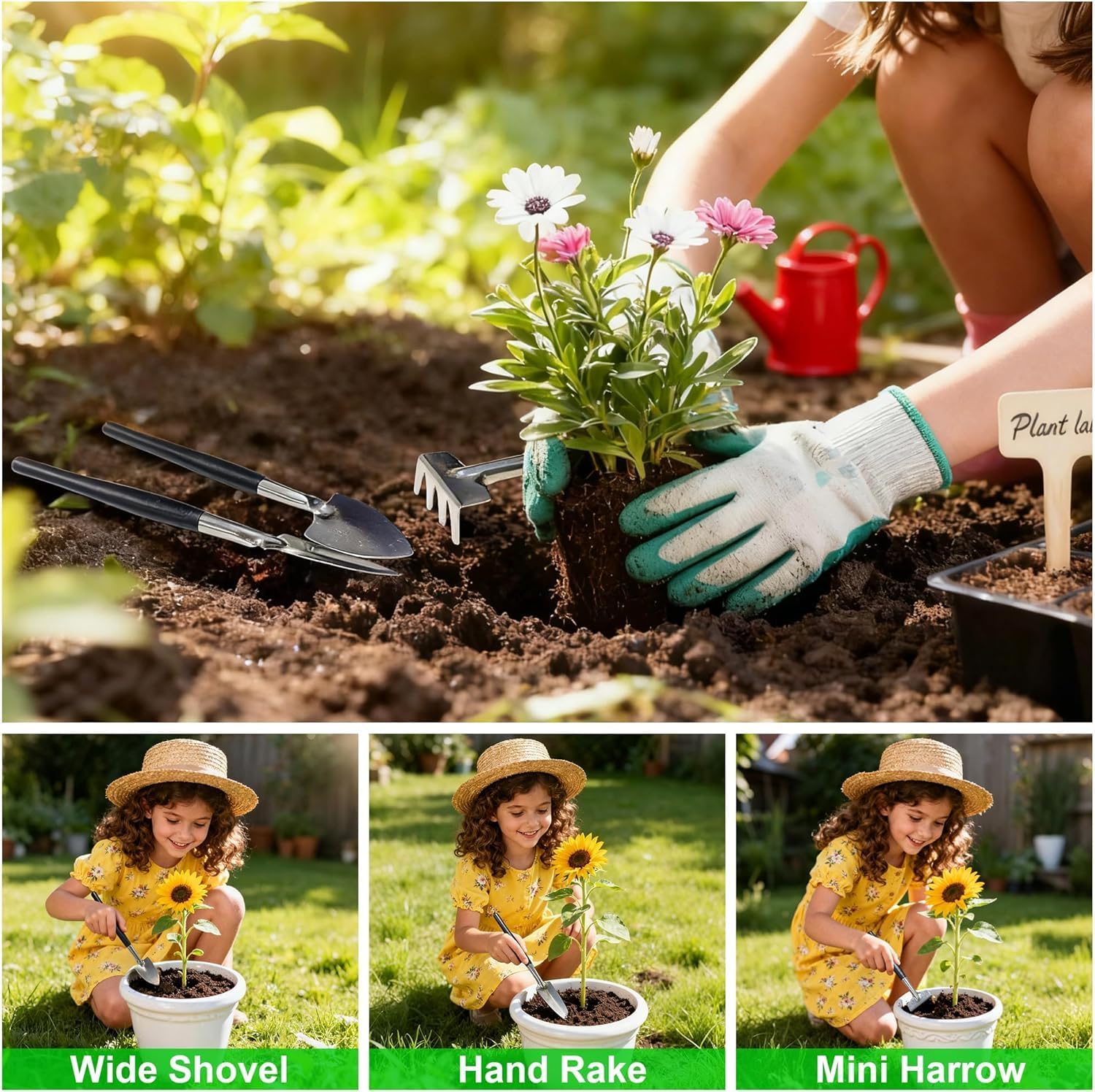 20-Piece Bonsai Tool Kit, Gardening Tools Set with Pruning Shears | Includes Bonsai Wire, Mini Rake, Trowel, Weeder