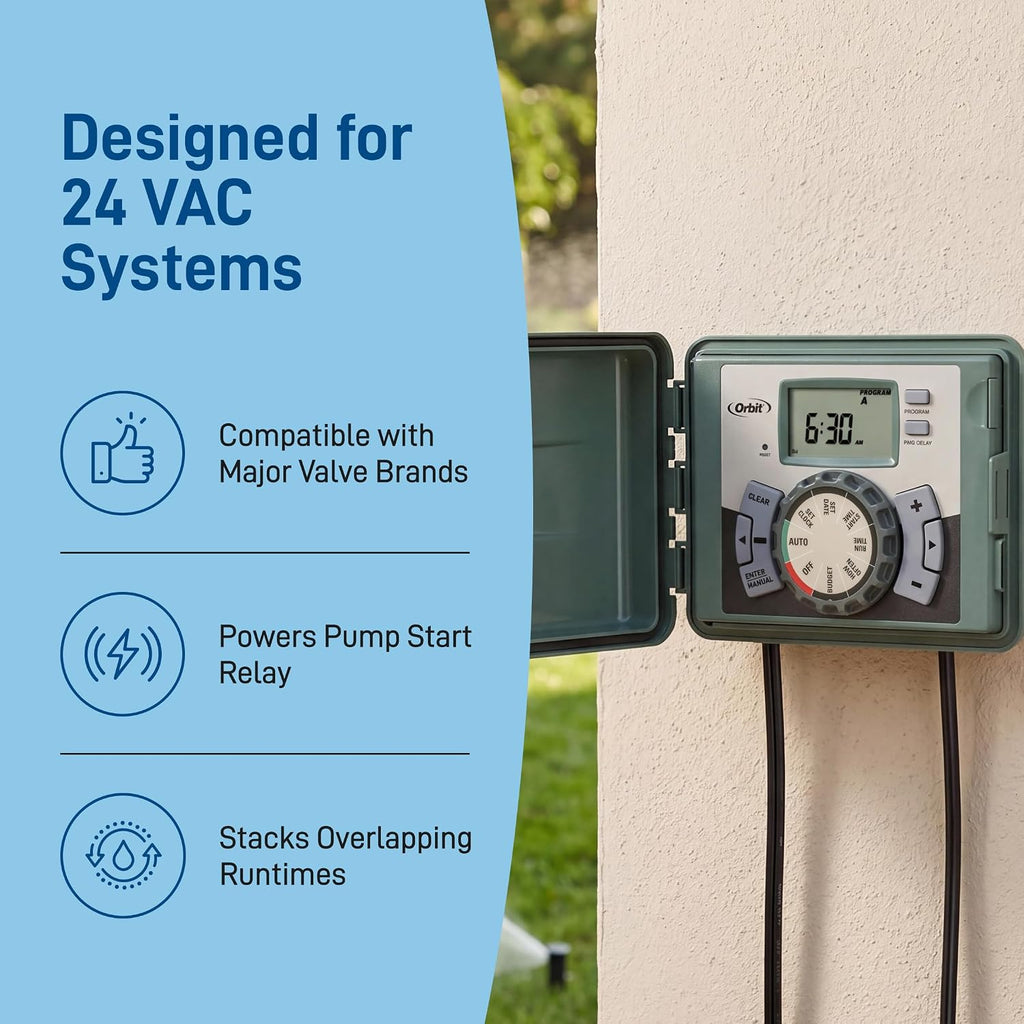 Orbit 57896 6-Station Outdoor Swing Panel Sprinkler System Timer