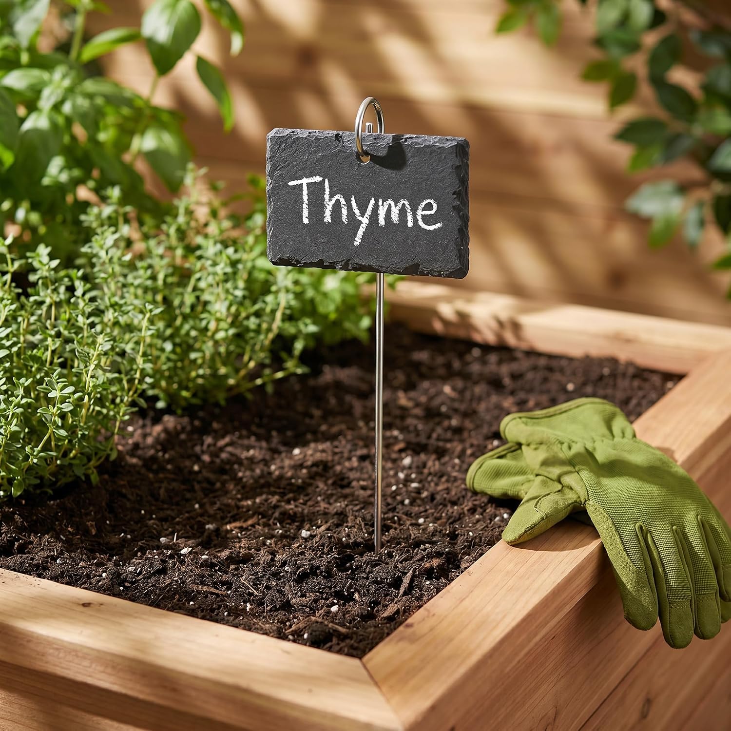 Large Slate Plant Labels, Garden Plant Labels Tags, Plant Markers 10 Sets | Natural Weatherproof Garden Signs with