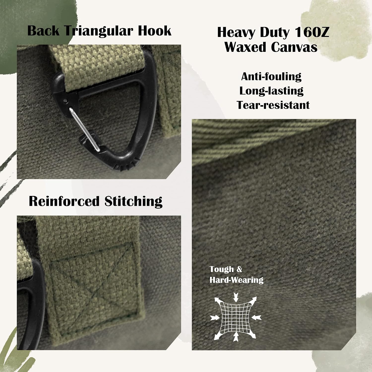 Waxed Canvas Utility Tote Bag, Large Capacity Multi-Pocket Garden Tool Bag, Heavy Duty Waterproof Work Tote for