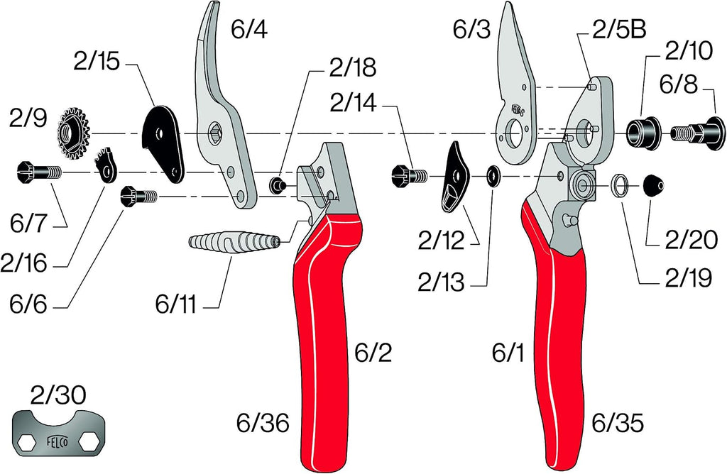 Felco F6 Pruning Shears – 7.7" Swiss-Made Garden Clippers for Medium Hands | Hand Pruners for Gardening | Garden Tool