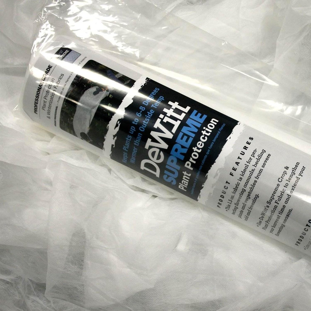DeWitt Supreme Crop Protection Fabric, 1.5 oz, White, 6' x 50' - Frost & Freeze Blanket for Flowering Annuals