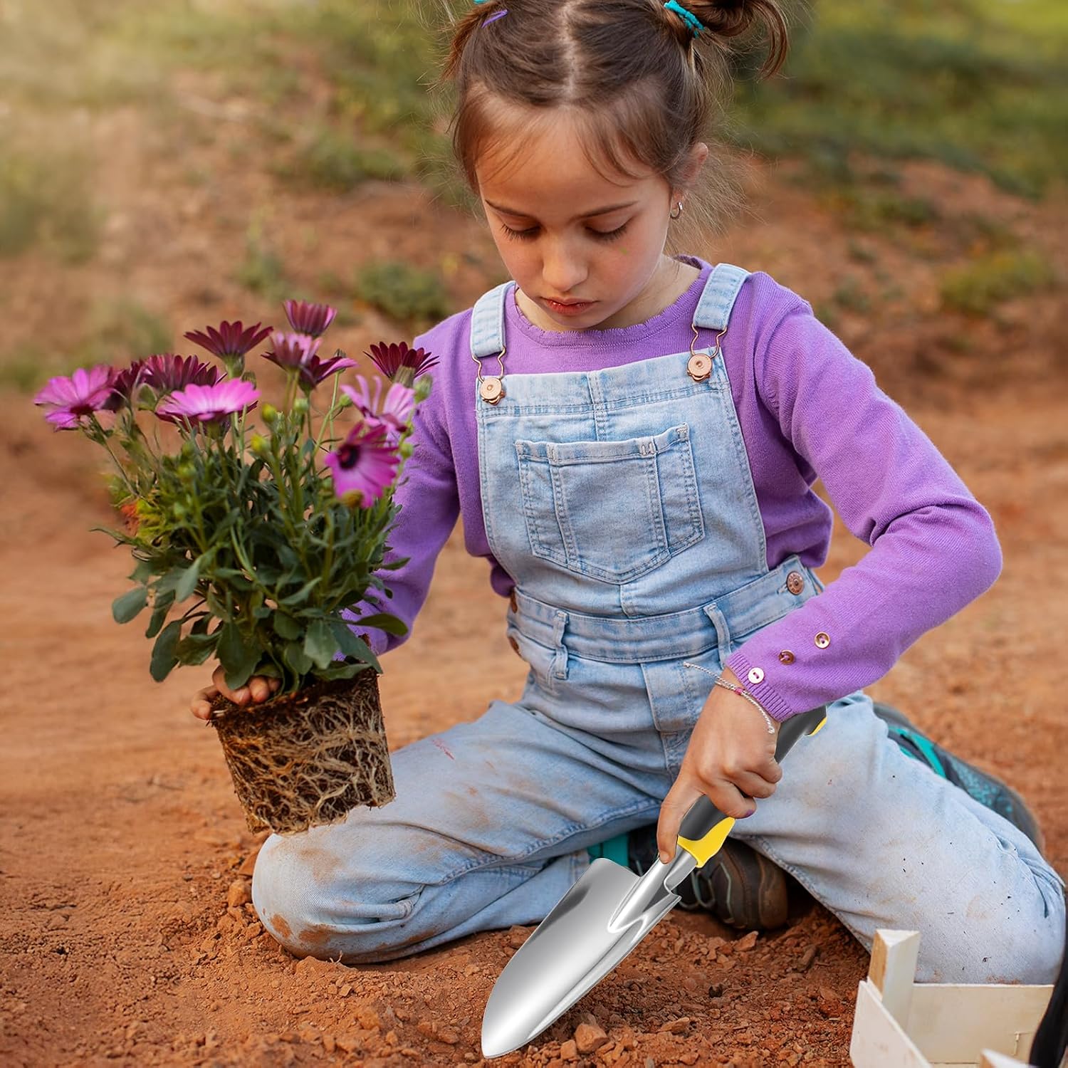 8 Pcs Garden Shovel Aluminum Alloy Heavy Duty Trowel Garden Tool Small Shovels for Digging Metal Hand Trowel Spade with