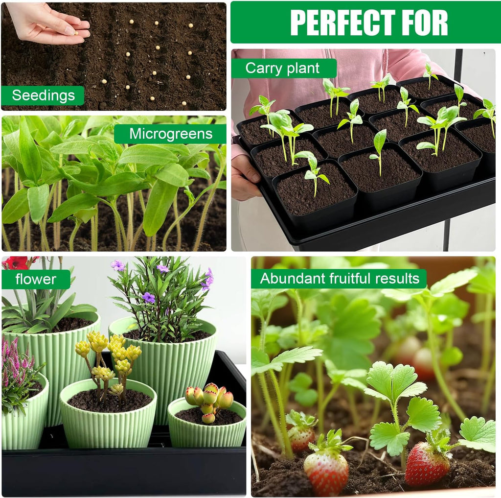 RooTrimmer Seed Starter Tray, 5 Packs Plant Tray, Durable Plastic Growing Trays, Stackable Seedling Starter Trays