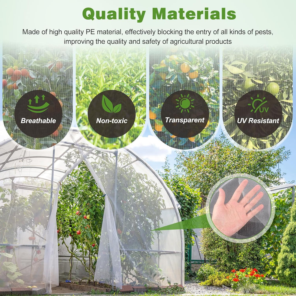 Garden Netting Pest Barrier, 10 X 50FT Insect Netting for Garden Raised Beds, Garden Mesh Netting Bug Netting Row Cover