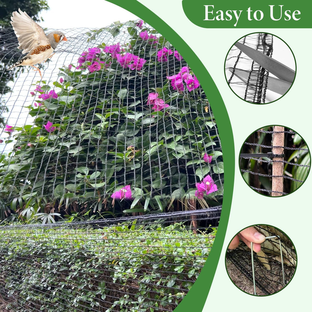 4 x 75ft Deer Fence Netting, Heavy Duty Plastic Mesh Fence Deer Netting, 55GSM Deer Fence for Garden, Reinforced Edges