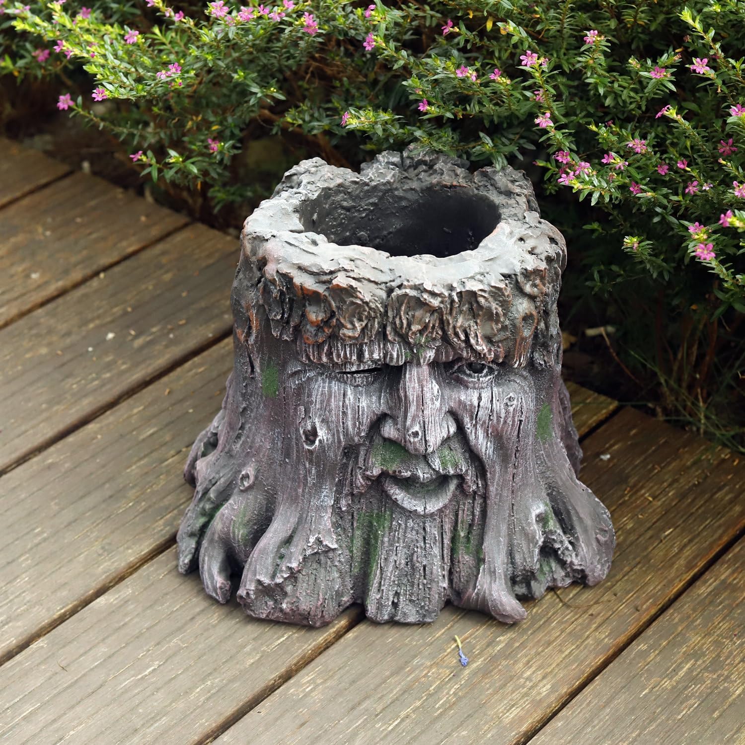 10''H Tree Face Planters Pots Head Planter Magnesium Oxide Head Face Planter Pot Tree Stump Face Flower Plant Pots for