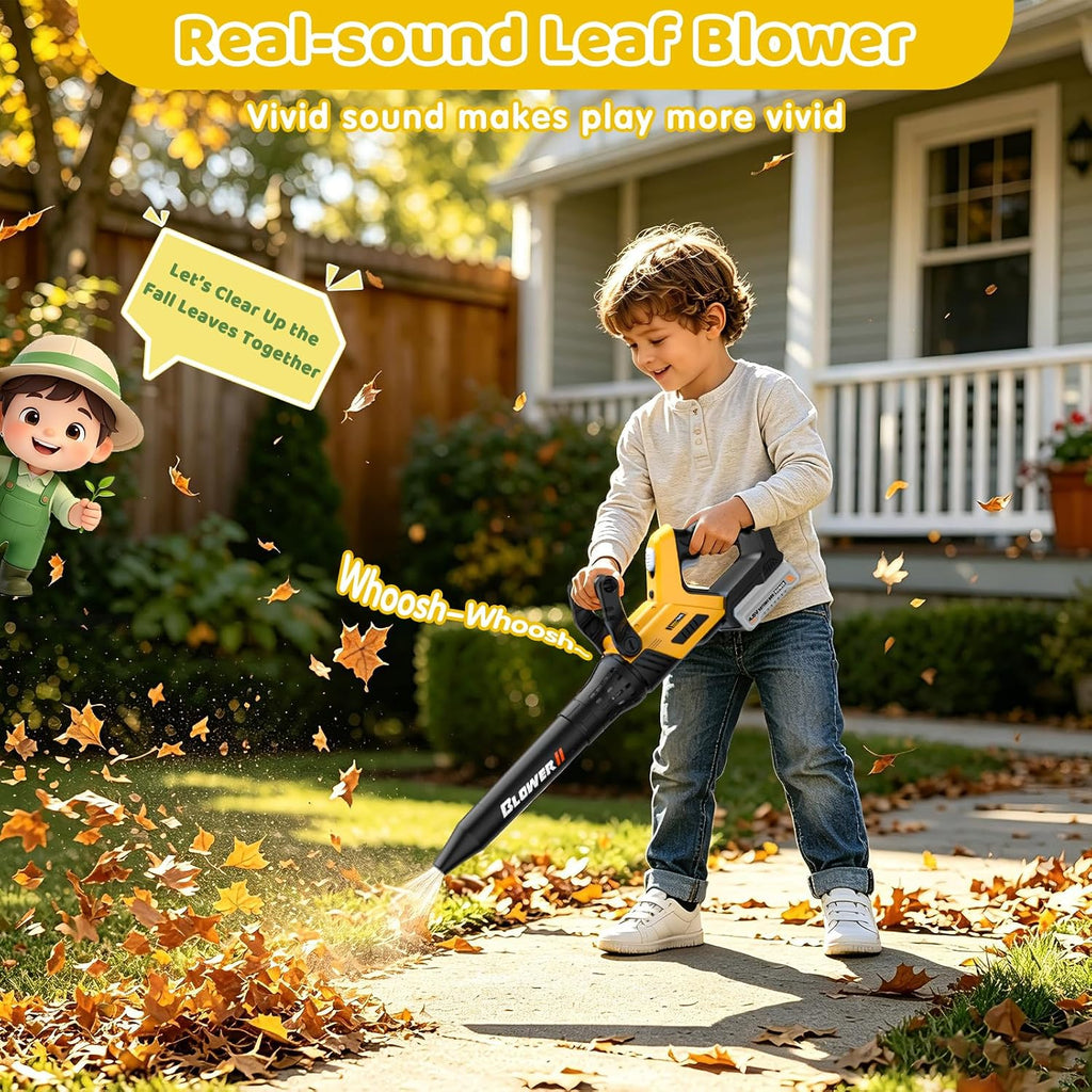 3-IN-1 Toddler Tool Set, Weed Wacker Toy, Kids Leaf Blower & Hedge Trimmer | Kids Garden Tool Set with Sounds & Lights