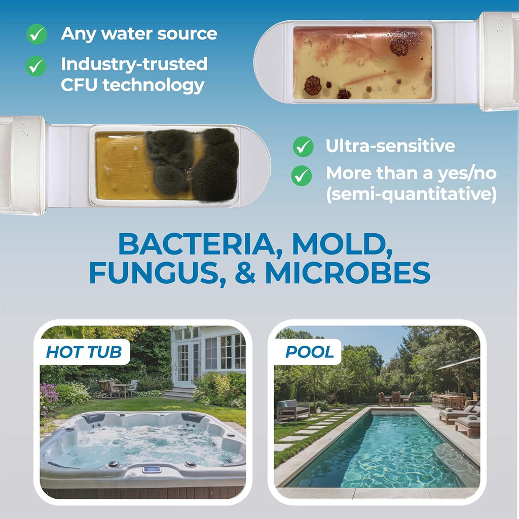 Detekt® Hot Tub & Pool Water Test for Bacteria & Mold - Species ID