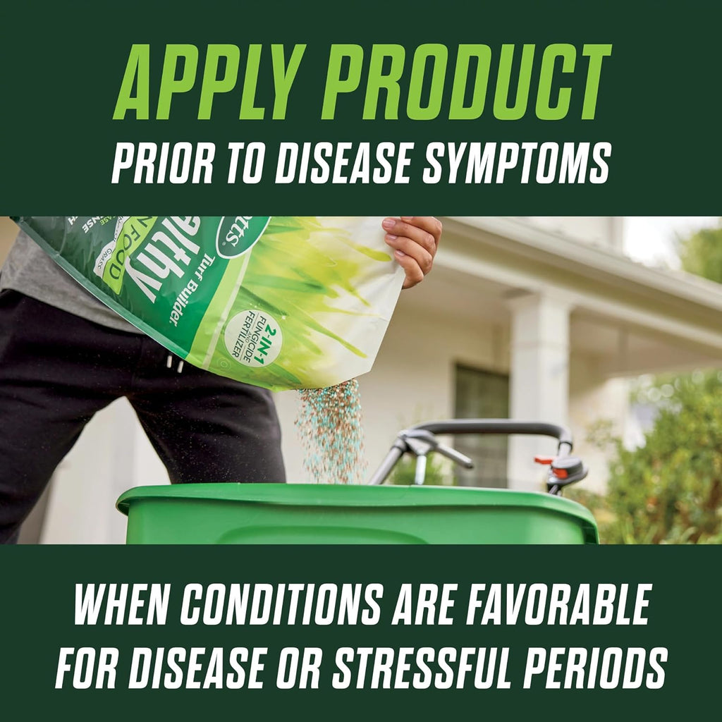 Scotts Turf Builder Healthy Plus Lawn Food, 13.70 lbs. | 2-in-1 Fungicide and Grass Fertilizer, Covers 4,000 sq. ft.