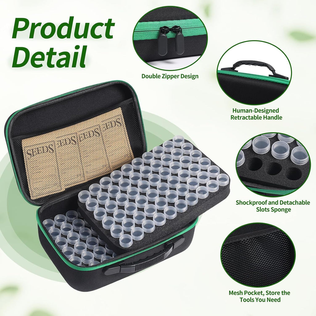 Seed Storage Box, Portable Seed Saving Box, Sturdy Seed Organizer Kit Seed Envelopes Funnel Label, Seed Container for