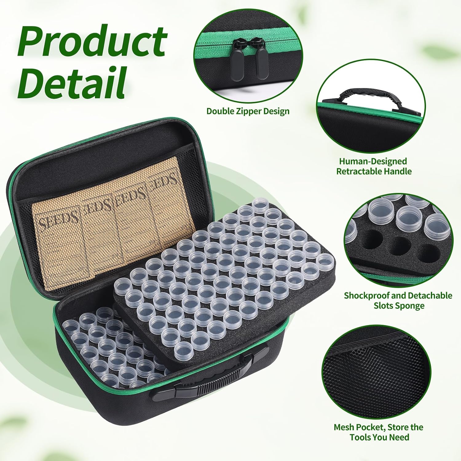 Seed Storage Box, Portable Seed Saving Box, Sturdy Seed Organizer Kit Seed Envelopes Funnel Label, Seed Container for