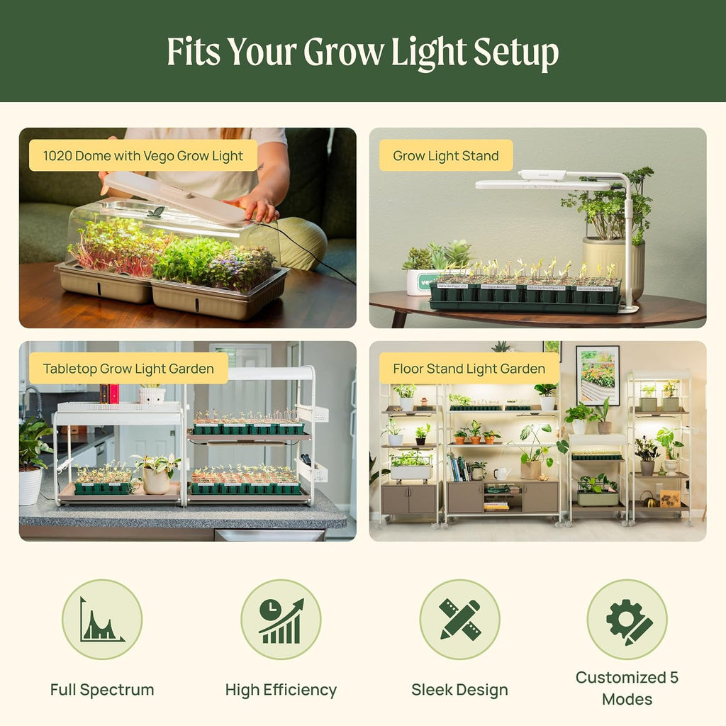 Self-Watering Microgreens Growing Kit with 20 Capillary Grow Mats and Humidity Domes, 4 Trays for Growing Multiple