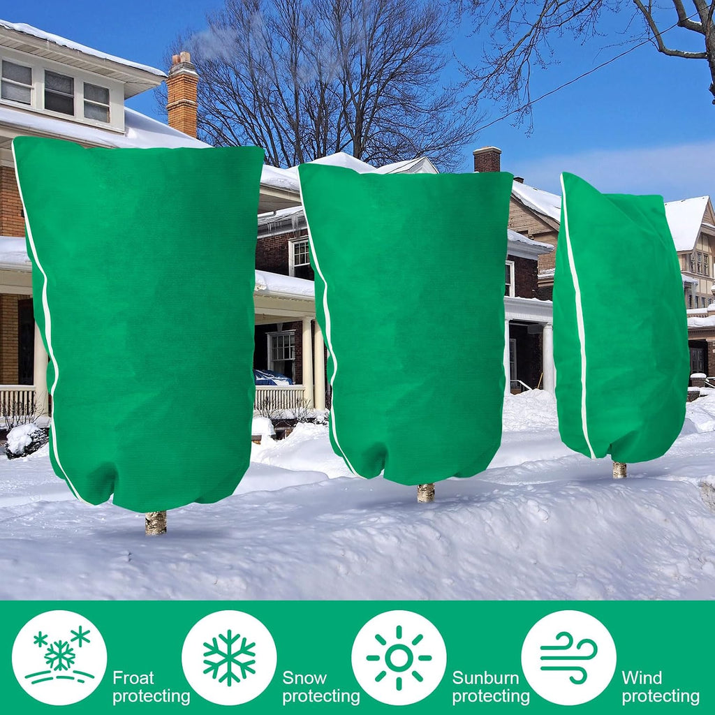 1 Pcs 10 x 10 ft Plant Covers Freeze Protection Extra Large Frost Cloth Plant Covers with Zipper Drawstring Winter Cold