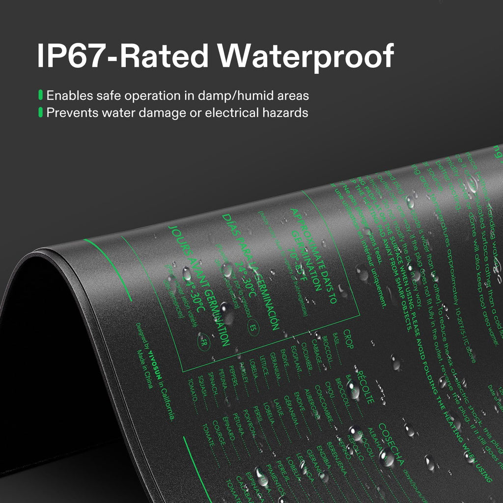 VIVOSUN Durable Waterproof Seedling Heat Mat 20" x 20.75" UL & MET-Certified Warm Hydroponic Heating Pad for
