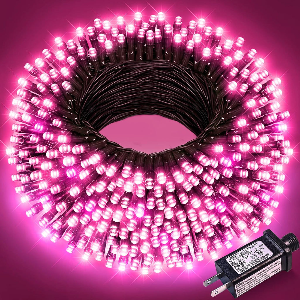 100FT 300LED Christmas Lights Outdoor, Christmas Tree Lights, Pink