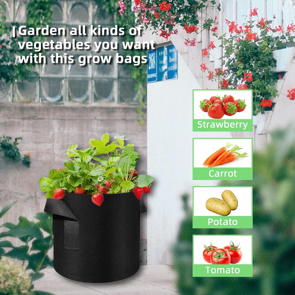 90-Pack 7 Gallon Grow Bags Garden Plant Grow Bag Aeration Fabric Pots with Handles Nonwoven Plant Bag Cloth Pots