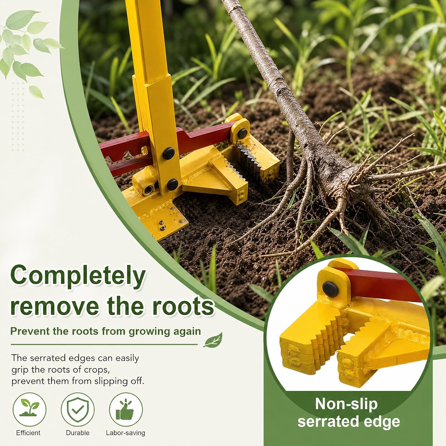 Heavy Duty Tree Puller, Large Sapling Puller, Manual Tool Uses High Leverage to Fully Uproot Stubborn Shrubs, Vines &