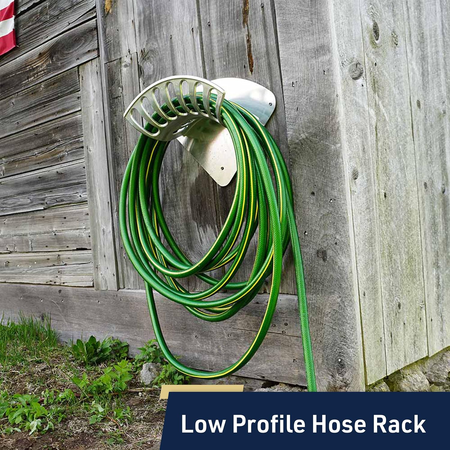 Kings County Tools Hose Reel for Outside, 13” x 5.25” x 9.75” | Heavy Duty Aluminum Hanger Wall Mount for 100ft 1/2"