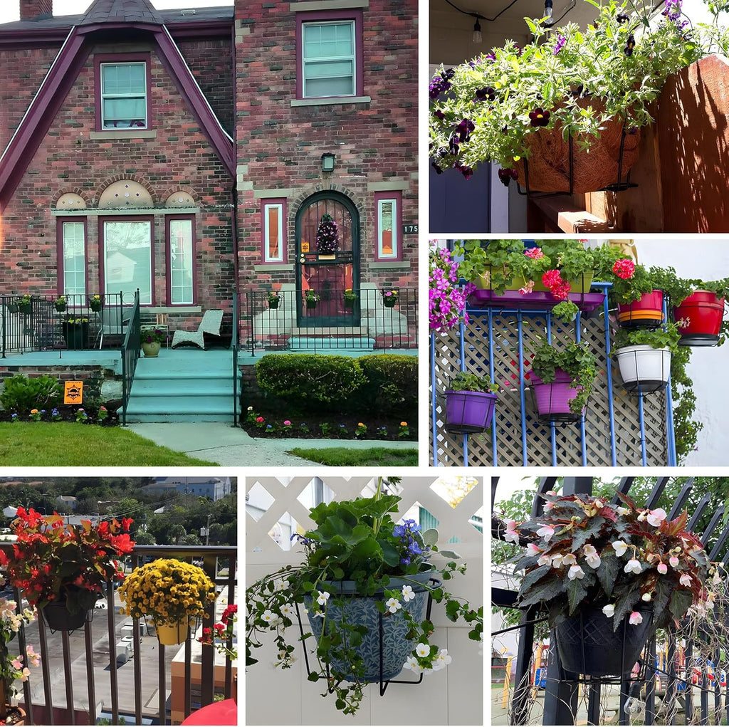 TQVAI Adjustable Hanging Railing Planter for 1.89 to 3.5 Inches Railings - Outdoor Balcony Deck Flower Pot Holder