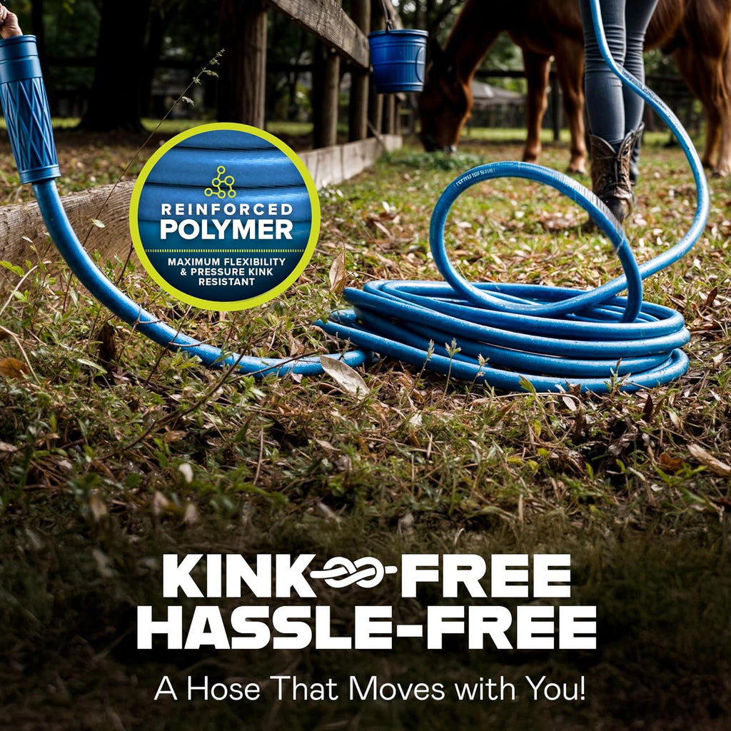 INVICTUS Garden Hose 50Ft x 5/8 in. Sprayer Nozzle Included, 2-Layer Heavy Duty Water Hose 50 Ft, Flexible